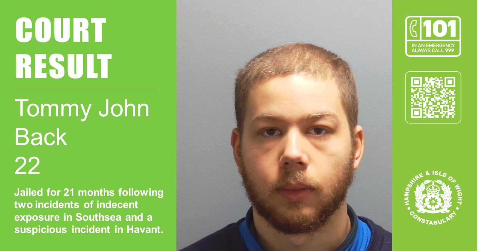 Tommy John Back sex offender - Havant