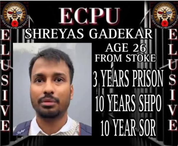 Shreyas Gadekar Stoke Paedophile
